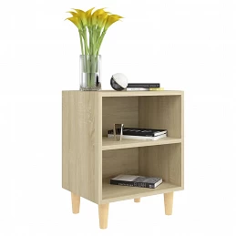 Acquista Comodino con Gambe in Legno Massello Rovere Sonoma 40x35x50cm con riferimento GHV-805785 della ditta GARDENHOME
