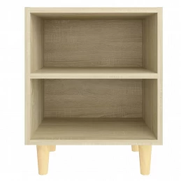 Acquista Comodino con Gambe in Legno Massello Rovere Sonoma 40x35x50cm con riferimento GHV-805785 della ditta GARDENHOME