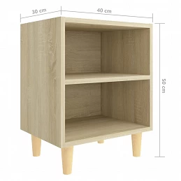 Acquista Comodino con Gambe in Legno Massello Rovere Sonoma 40x35x50cm con riferimento GHV-805785 della ditta GARDENHOME