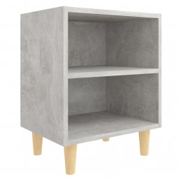 Acquista Comodino con Gambe in Legno Massello Grigio Cemento 40x30x50 cm con riferimento GHV-805787 della ditta GARDENHOME