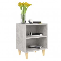 Acquista Comodino con Gambe in Legno Massello Grigio Cemento 40x30x50 cm con riferimento GHV-805787 della ditta GARDENHOME
