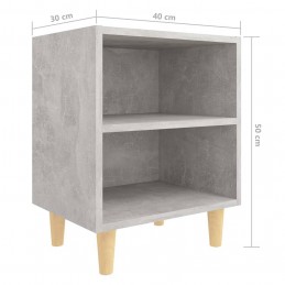 Acquista Comodino con Gambe in Legno Massello Grigio Cemento 40x30x50 cm con riferimento GHV-805787 della ditta GARDENHOME
