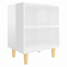 Acquista Comodini Gambe in Legno Massello 2 pz Bianco Lucido 40x30x50 cm con riferimento GHV-805792 della ditta GARDENHOME