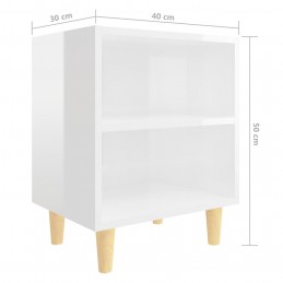 Acquista Comodini Gambe in Legno Massello 2 pz Bianco Lucido 40x30x50 cm con riferimento GHV-805792 della ditta GARDENHOME