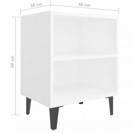 Acquista Comodino con Gambe in Metallo Bianco 40x30x50 cm con riferimento GHV-805797 della ditta GARDENHOME