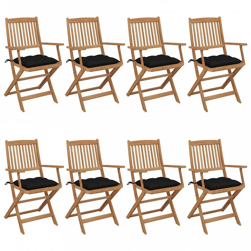Acquista Sedie da Giardino Pieghevoli 8 pz con Cuscini Massello Acacia con riferimento GHV-3074989 della ditta GARDENHOME