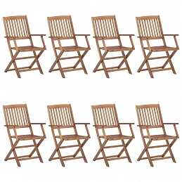 Acquista Sedie da Giardino Pieghevoli 8 pz con Cuscini Massello Acacia con riferimento GHV-3074989 della ditta GARDENHOME
