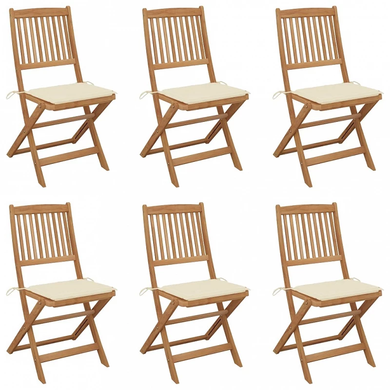 Acquista Sedie da Giardino Pieghevoli 6 pz con Cuscini Massello Acacia con riferimento GHV-3074996 della ditta GARDENHOME