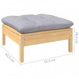 Acquista Divano da Giardino a 2 Posti con Cuscini Grigi Massello di Pino con riferimento GHV-806657 della ditta GARDENHOME