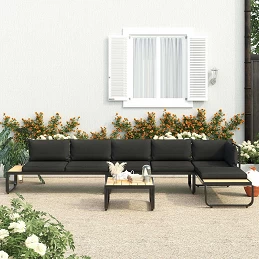 Acquista Set Divano da Giardino 4 pz ad Angolo Cuscini in Alluminio WPC con riferimento GHV-48653 della ditta GARDENHOME