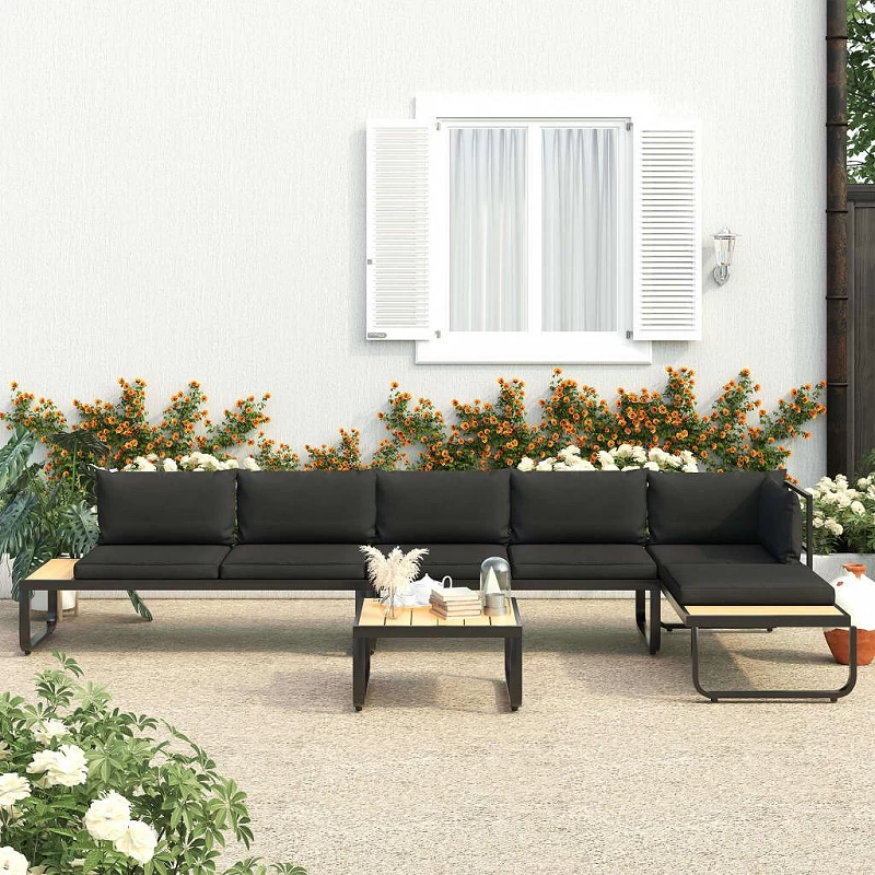 Acquista Set Divano da Giardino 4 pz ad Angolo Cuscini in Alluminio WPC con riferimento GHV-48653 della ditta GARDENHOME