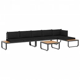 Acquista Set Divano da Giardino 4 pz ad Angolo Cuscini in Alluminio WPC con riferimento GHV-48653 della ditta GARDENHOME
