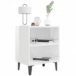 Acquista Comodini con Gambe in Metallo 2 pz Bianco Lucido 40x30x50 cm con riferimento GHV-805810 della ditta GARDENHOME