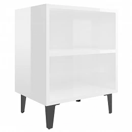 Acquista Comodini con Gambe in Metallo 2 pz Bianco Lucido 40x30x50 cm con riferimento GHV-805810 della ditta GARDENHOME