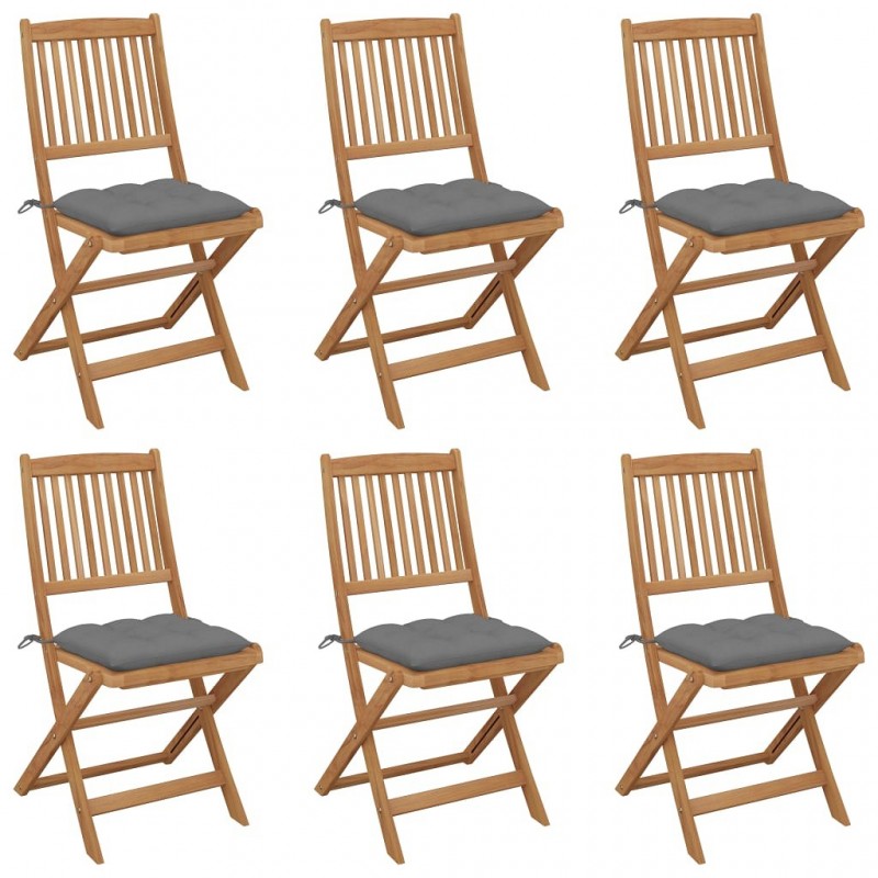 Acquista Sedie da Giardino Pieghevoli 6 pz con Cuscini Massello Acacia con riferimento GHV-3075010 della ditta GARDENHOME