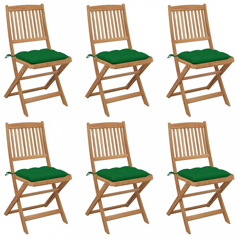 Acquista Sedie da Giardino Pieghevoli 6 pz con Cuscini Massello Acacia con riferimento GHV-3075014 della ditta GARDENHOME