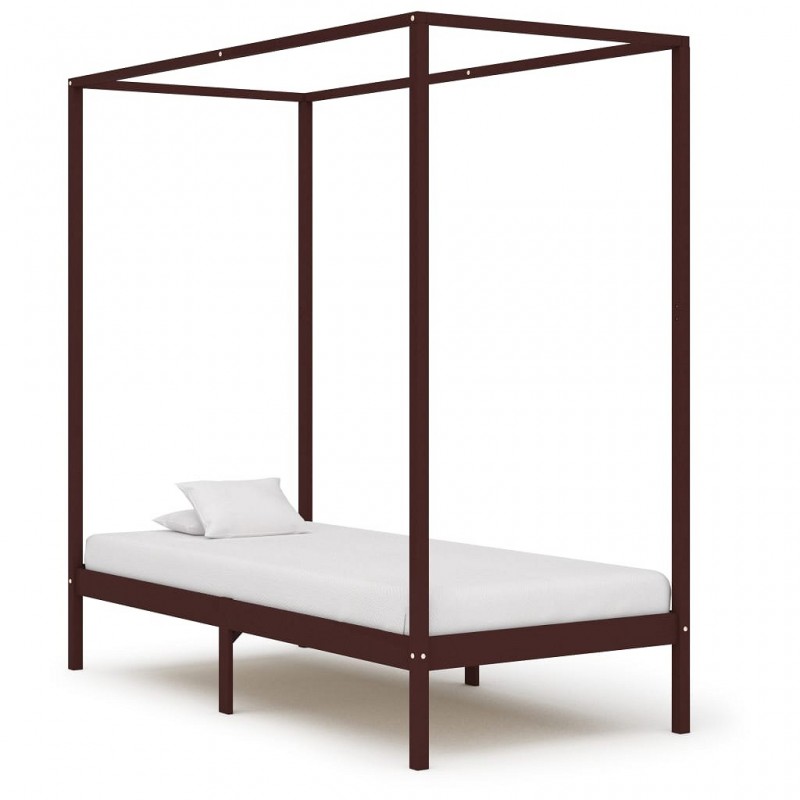 Acquista Giroletto a Baldacchino Marrone Scuro Massello Pino 100x200 cm con riferimento GHV-283269 della ditta GARDENHOME