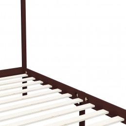 Acquista Giroletto a Baldacchino Marrone Scuro Massello Pino 100x200 cm con riferimento GHV-283269 della ditta GARDENHOME