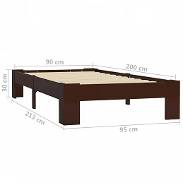 Acquista Giroletto Marrone Scuro in Legno Massello di Pino 90x200 cm con riferimento GHV-283298 della ditta GARDENHOME