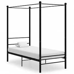 Letto a Baldacchino Nero in...