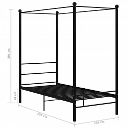 Acquista Letto a Baldacchino Nero in Metallo 100x200 cm con riferimento GHV-325054 della ditta GARDENHOME