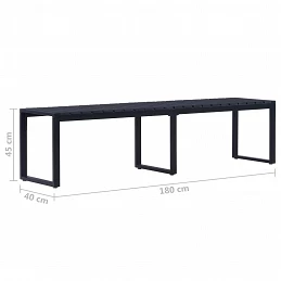 Acquista Panchina da Giardino 180 cm in Pannello PS Nero con riferimento GHV-49493 della ditta GARDENHOME