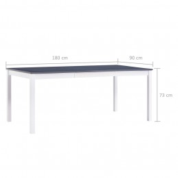 Acquista Tavolo da Pranzo Bianco e Grigio 180x90x73 cm in Legno di Pino con riferimento GHV-283406 della ditta GARDENHOME
