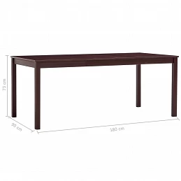 Acquista Tavolo da Pranzo Marrone Scuro 180x90x73 cm in Legno di Pino con riferimento GHV-283407 della ditta GARDENHOME