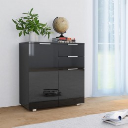 Acquista Credenza con Finitura Lucida Nera 71x35x80 cm in Truciolato con riferimento GHV-283716 della ditta GARDENHOME