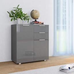 Acquista Credenza con Finitura Lucida Grigia 71x35x80 cm in Truciolato con riferimento GHV-283717 della ditta GARDENHOME