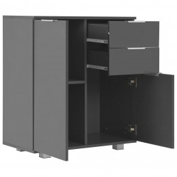 Acquista Credenza con Finitura Lucida Grigia 71x35x80 cm in Truciolato con riferimento GHV-283717 della ditta GARDENHOME