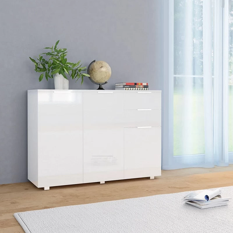 Acquista Credenza Bianco Lucido 107x35x80,5 cm con riferimento GHV-283718 della ditta GARDENHOME