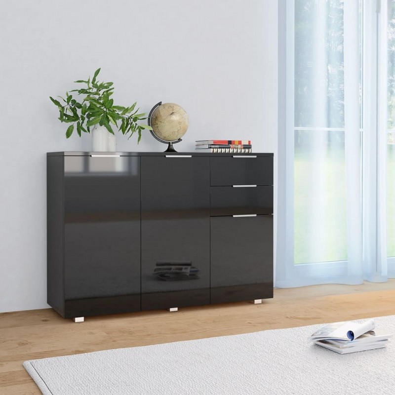 Acquista Credenza con Finitura Lucida Nera 107x35x76 cm con riferimento GHV-283719 della ditta GARDENHOME