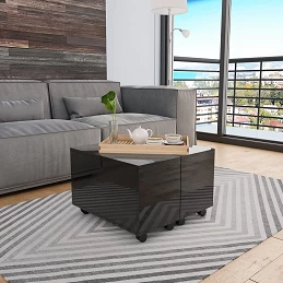 Acquista Tavolino da Caffè Nero Lucido 60x60x35 cm in Truciolato con riferimento GHV-283722 della ditta GARDENHOME
