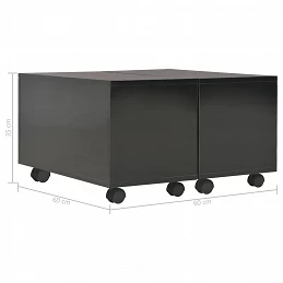 Acquista Tavolino da Caffè Nero Lucido 60x60x35 cm in Truciolato con riferimento GHV-283722 della ditta GARDENHOME