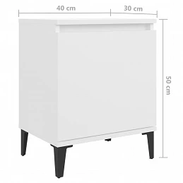 Acquista Comodino con Gambe in Metallo Bianco 40x30x50 cm con riferimento GHV-805833 della ditta GARDENHOME