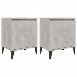 Acquista Comodini con Gambe in Metallo 2 pz Grigio Cemento 40x30x50 cm con riferimento GHV-805842 della ditta GARDENHOME