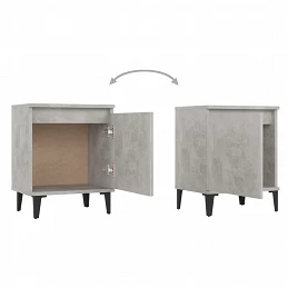 Acquista Comodini con Gambe in Metallo 2 pz Grigio Cemento 40x30x50 cm con riferimento GHV-805842 della ditta GARDENHOME