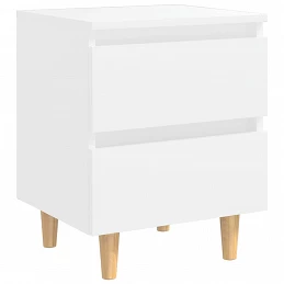 Acquista Comodino con Gambe in Legno Massello di Pino Bianco 40x35x50cm con riferimento GHV-805851 della ditta GARDENHOME