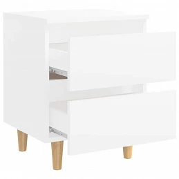 Acquista Comodino con Gambe in Legno Massello di Pino Bianco 40x35x50cm con riferimento GHV-805851 della ditta GARDENHOME