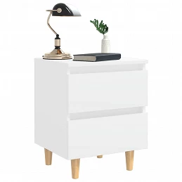 Acquista Comodino con Gambe in Legno Massello di Pino Bianco 40x35x50cm con riferimento GHV-805851 della ditta GARDENHOME