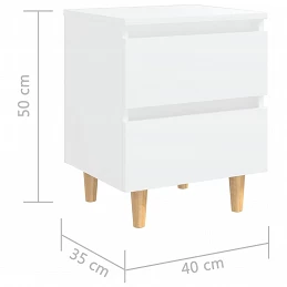 Acquista Comodino con Gambe in Legno Massello di Pino Bianco 40x35x50cm con riferimento GHV-805851 della ditta GARDENHOME
