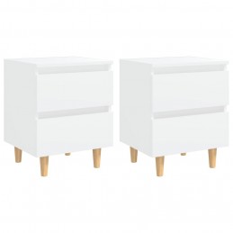 Acquista Comodini con Gambe in Massello di Pino 2pz Bianco 40x35x50cm con riferimento GHV-805852 della ditta GARDENHOME
