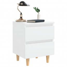 Acquista Comodini con Gambe in Massello di Pino 2pz Bianco 40x35x50cm con riferimento GHV-805852 della ditta GARDENHOME