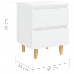 Acquista Comodini con Gambe in Massello di Pino 2pz Bianco 40x35x50cm con riferimento GHV-805852 della ditta GARDENHOME