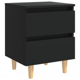 Acquista Comodini con Gambe in Massello di Pino 2pz Nero 40x35x50cm con riferimento GHV-805854 della ditta GARDENHOME