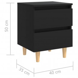 Acquista Comodini con Gambe in Massello di Pino 2pz Nero 40x35x50cm con riferimento GHV-805854 della ditta GARDENHOME