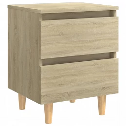 Acquista Comodino con Gambe in Massello di Pino Rovere Sonoma 40x35x50cm con riferimento GHV-805857 della ditta GARDENHOME