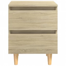 Acquista Comodino con Gambe in Massello di Pino Rovere Sonoma 40x35x50cm con riferimento GHV-805857 della ditta GARDENHOME