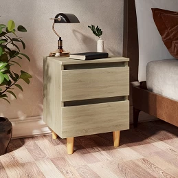 Acquista Comodini con Gambe Legno di Pino 2 pz Rovere Sonoma 40x35x50 cm con riferimento GHV-805858 della ditta GARDENHOME